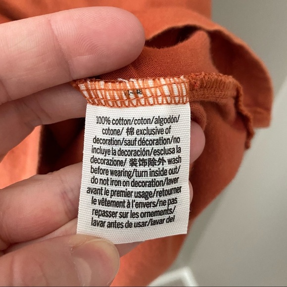 PINK Victoria's Secret Oversized Tee Shirt Orange Sz XS - Picture 6 of 10